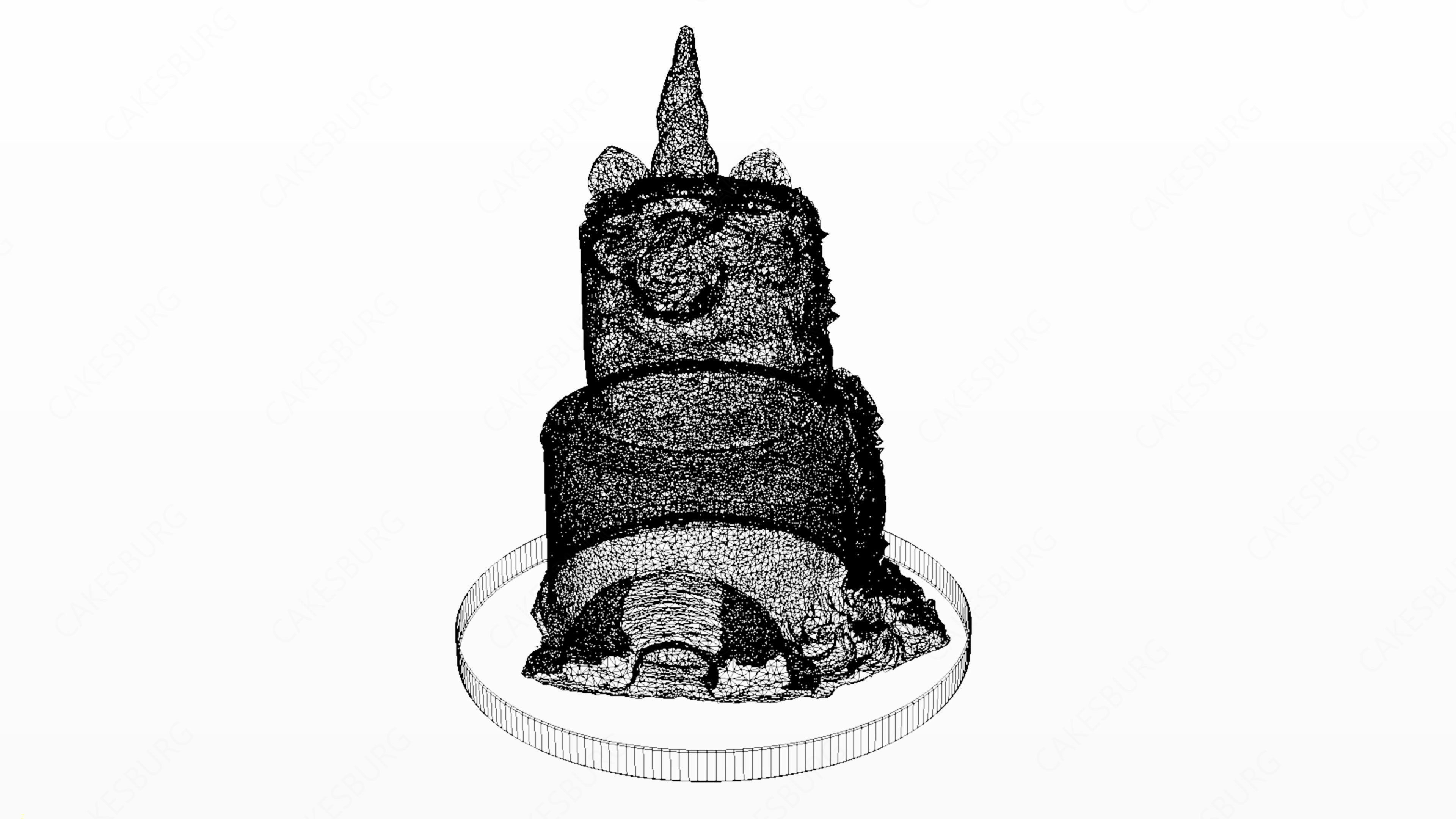 Tiered Unicorn Cake 3D model_5