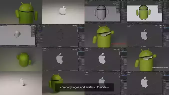 company logos and avatars 3D Model Collection