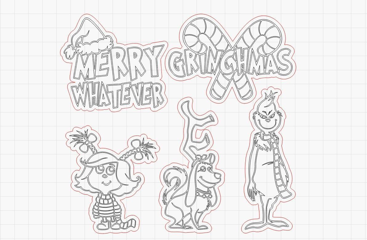 GRINCH - Xmas Christmas ornament - laser cutting and engraving  3D print model_8