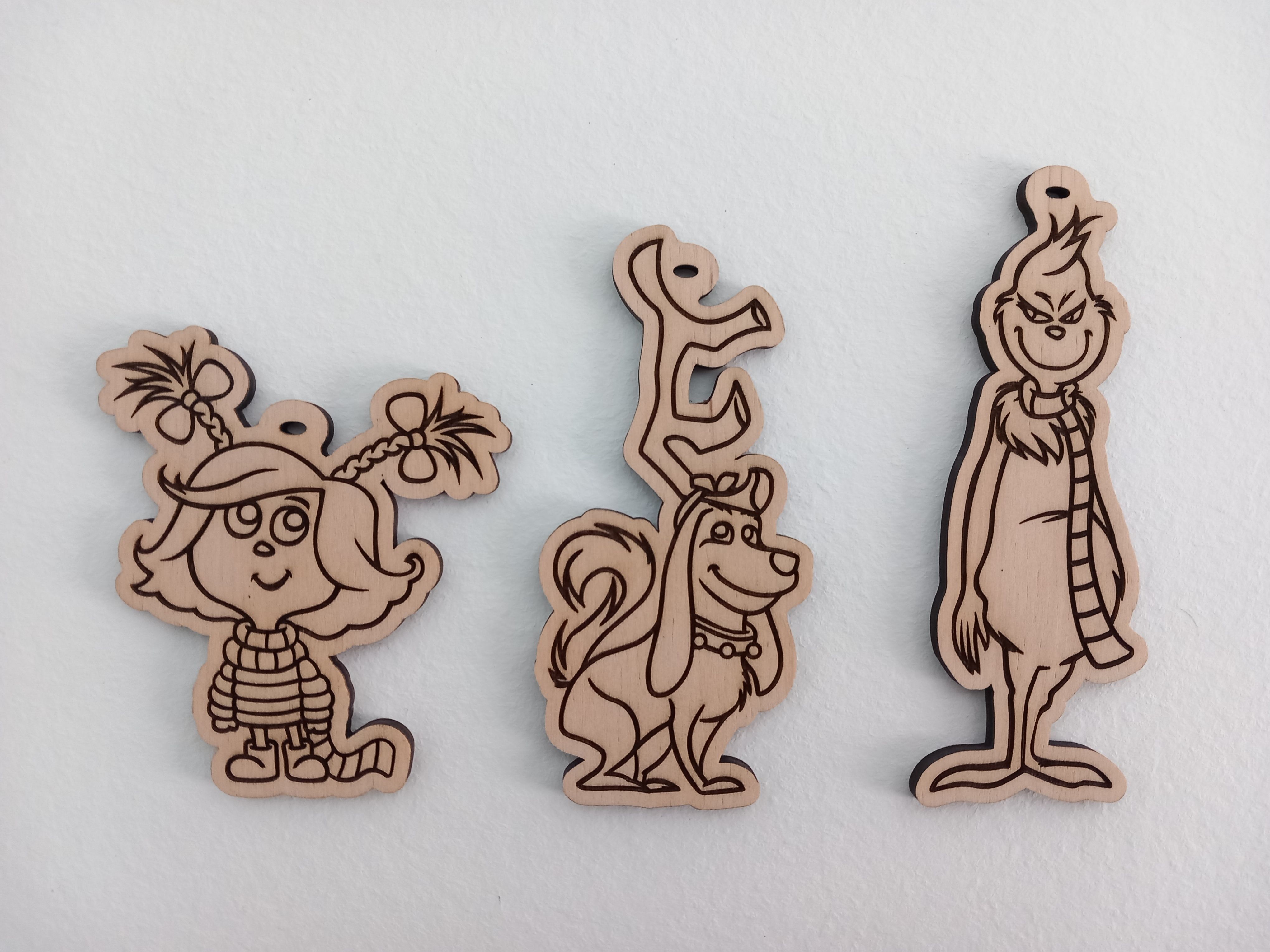 GRINCH - Xmas Christmas ornament - laser cutting and engraving  3D print model_2