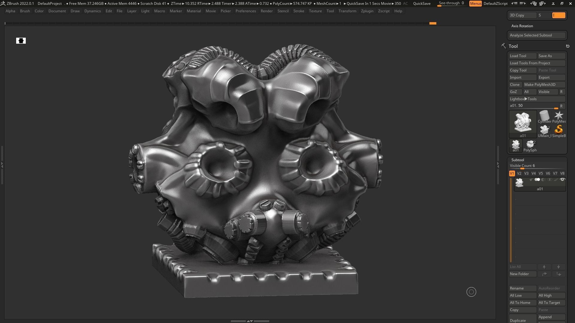 Modern Abstract robotic sculpture 3d print model 127 3D print model_8