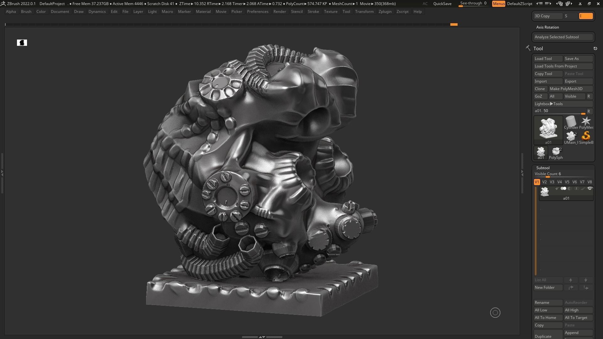 Modern Abstract robotic sculpture 3d print model 127 3D print model_10