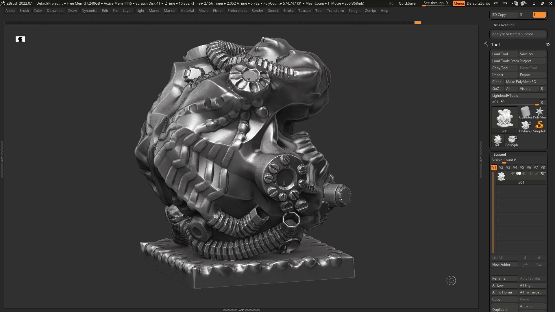 Modern Abstract robotic sculpture 3d print model 127 3D print model_12