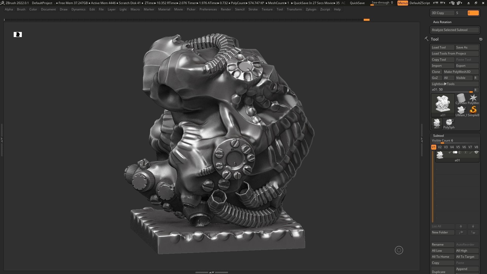 Modern Abstract robotic sculpture 3d print model 127 3D print model_4