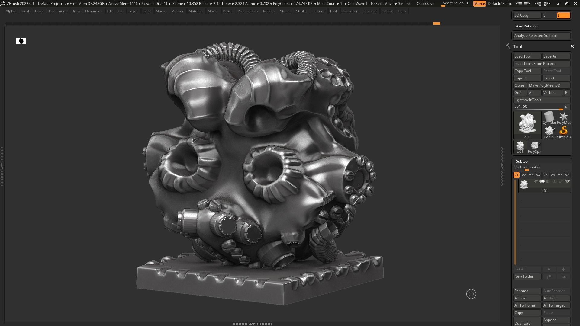 Modern Abstract robotic sculpture 3d print model 127 3D print model_5