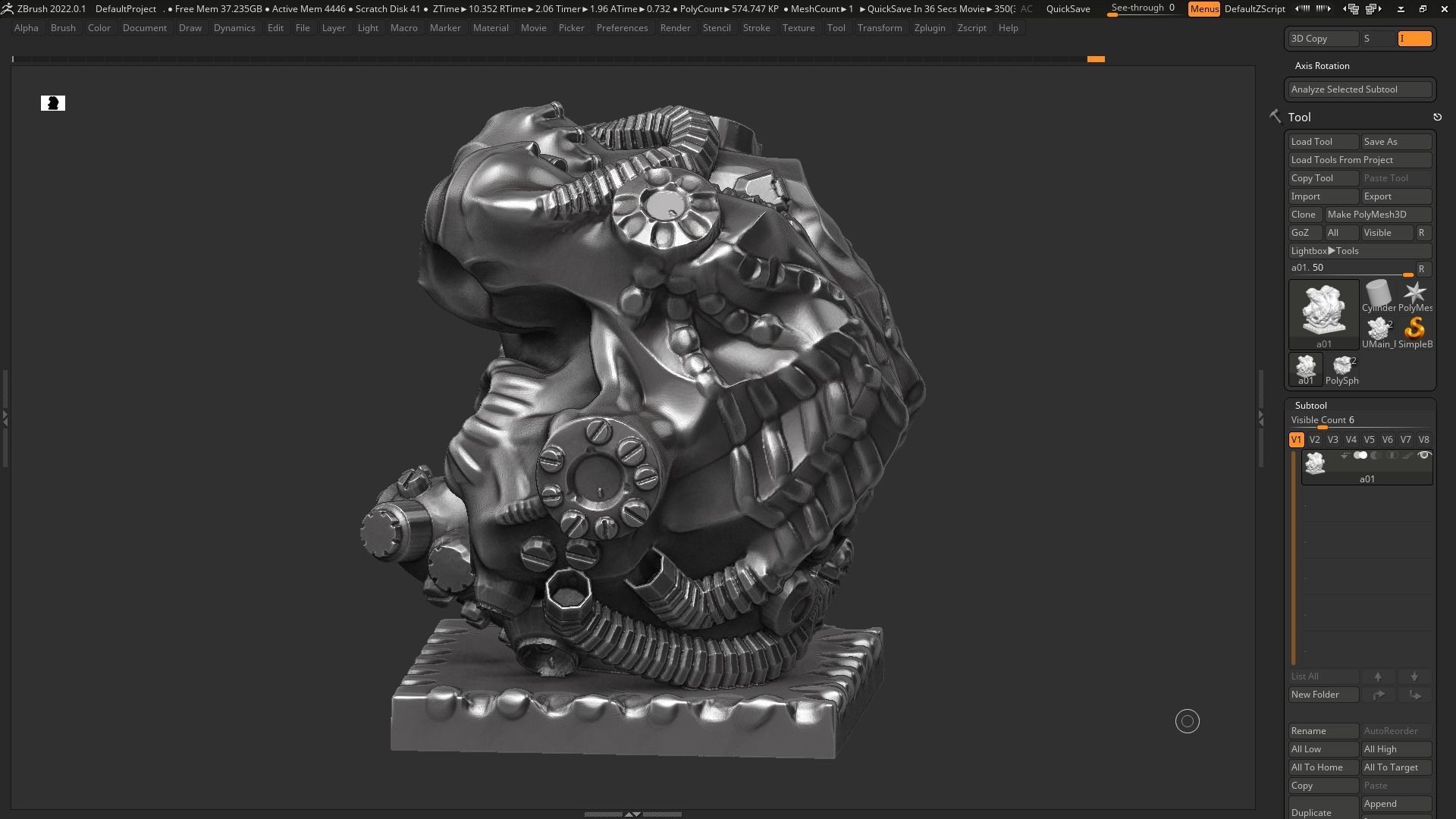 Modern Abstract robotic sculpture 3d print model 127 3D print model_7