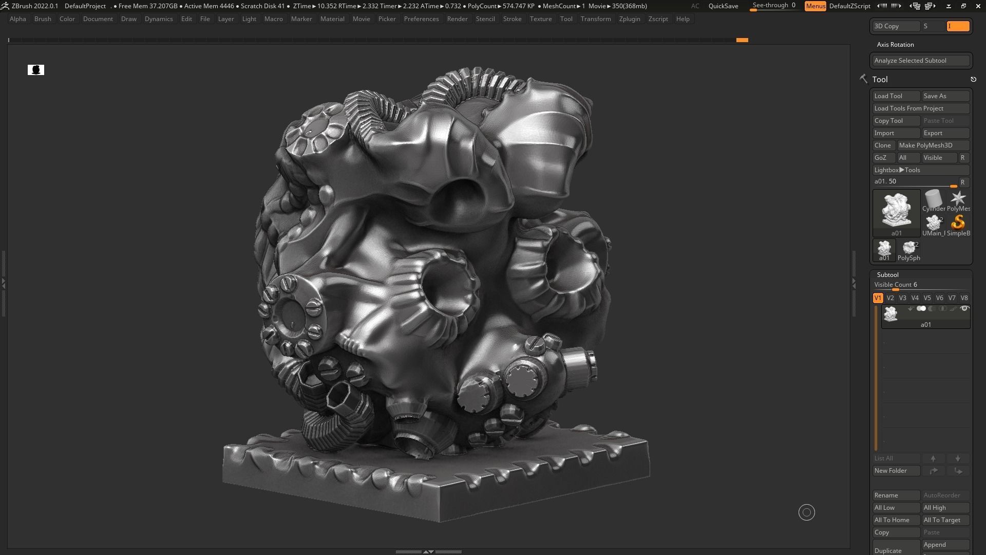 Modern Abstract robotic sculpture 3d print model 127 3D print model_9