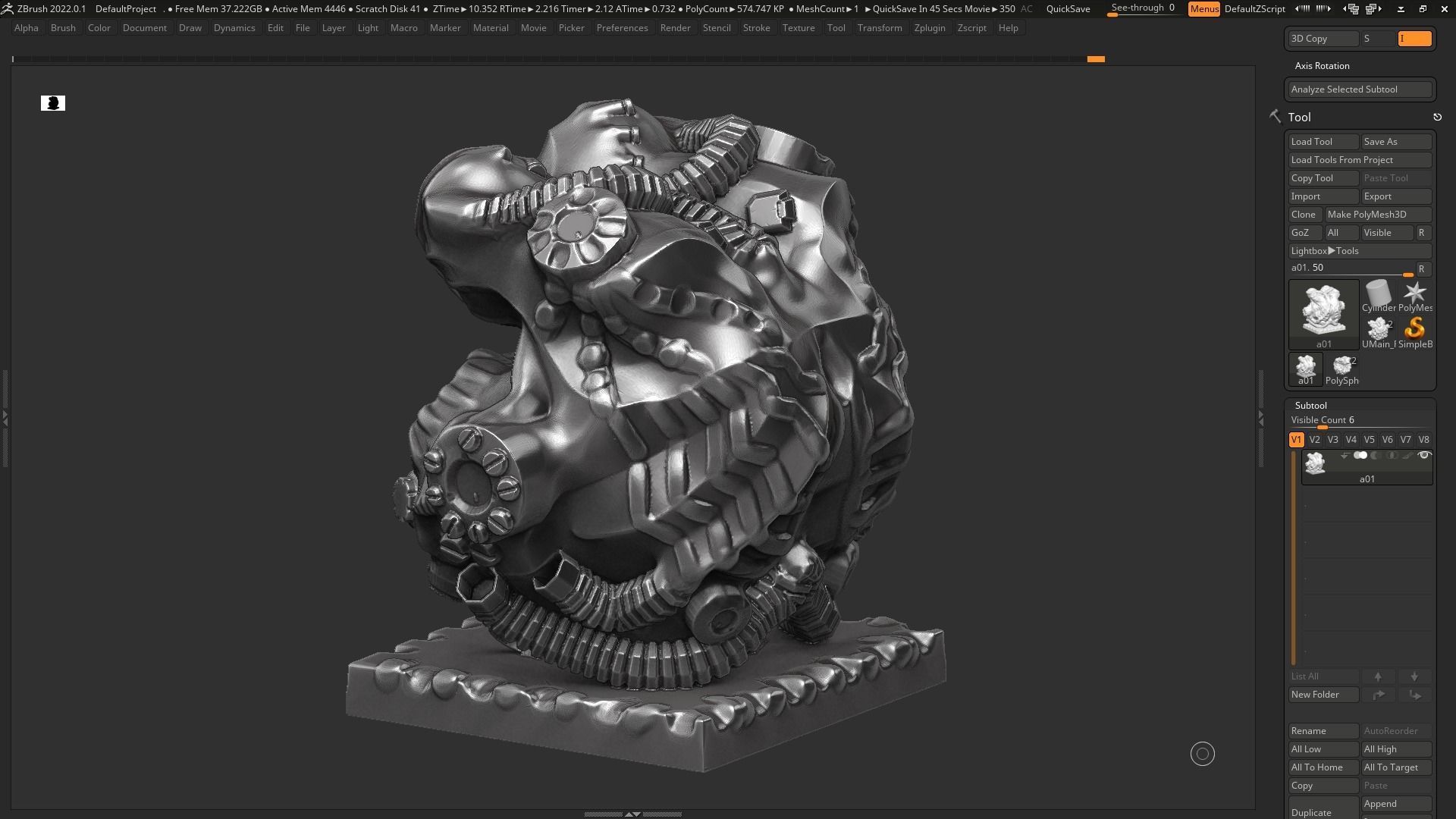 Modern Abstract robotic sculpture 3d print model 127 3D print model_11