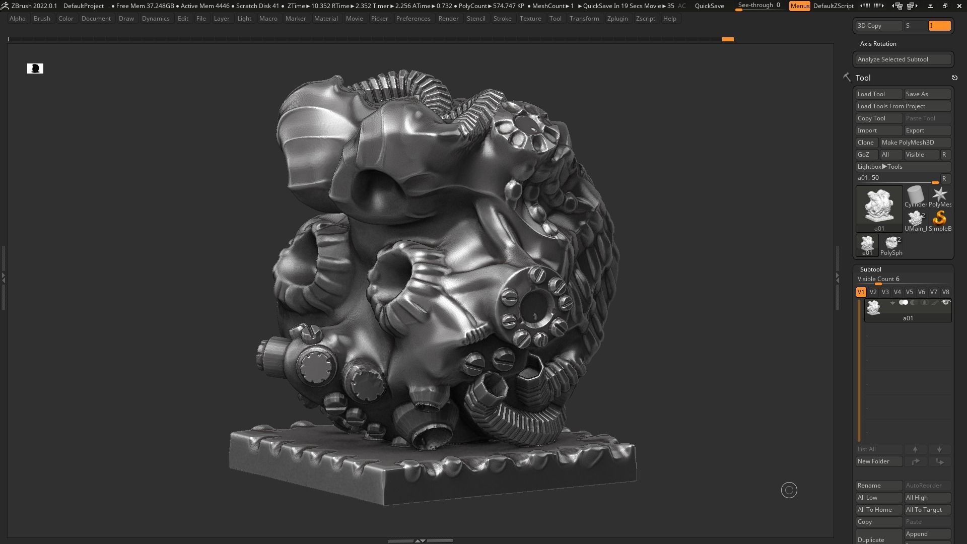 Modern Abstract robotic sculpture 3d print model 127 3D print model_6