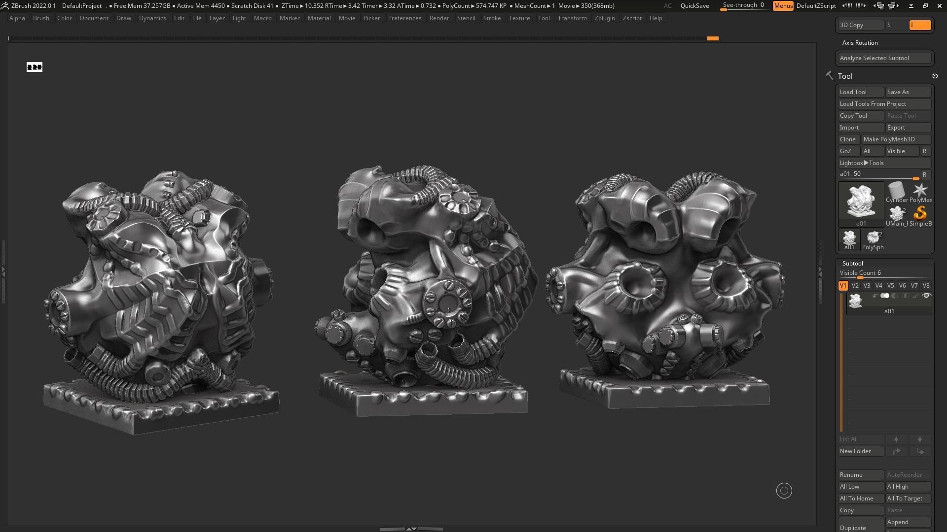 Modern Abstract robotic sculpture 3d print model 127 3D print model_2