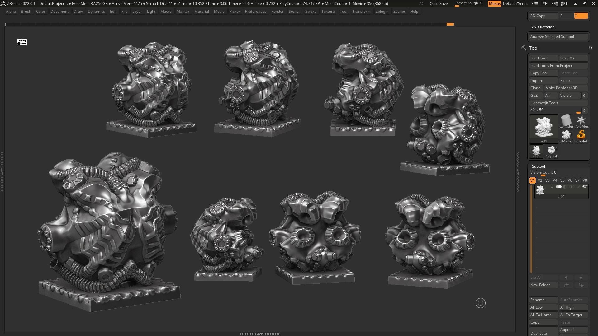 Modern Abstract robotic sculpture 3d print model 127 3D print model_3