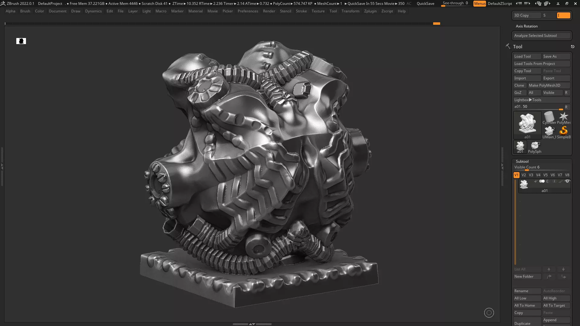 Modern Abstract robotic sculpture 3d print model 127 3D print model_0