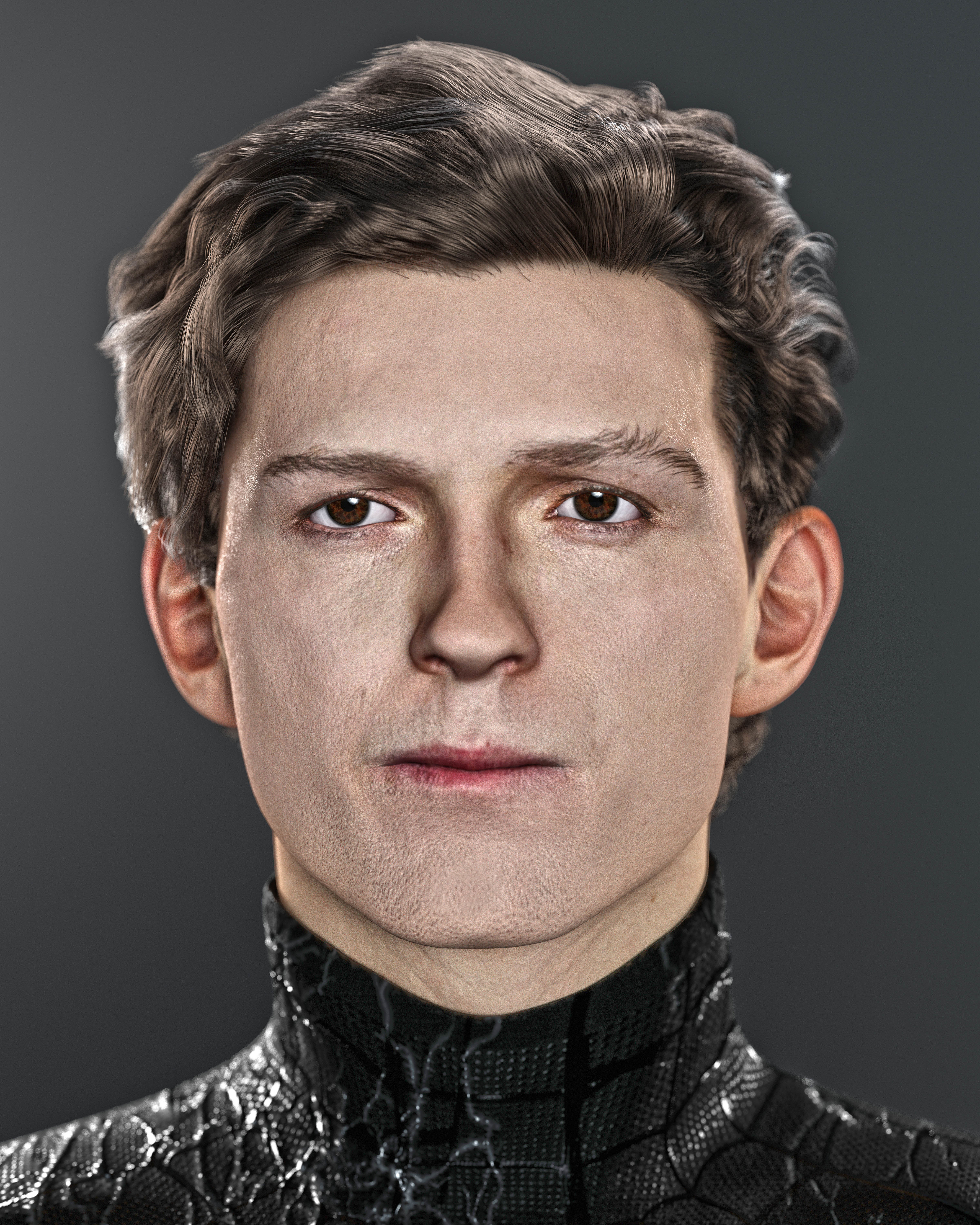 Tom Holland - Head with Blend File 3D model_1