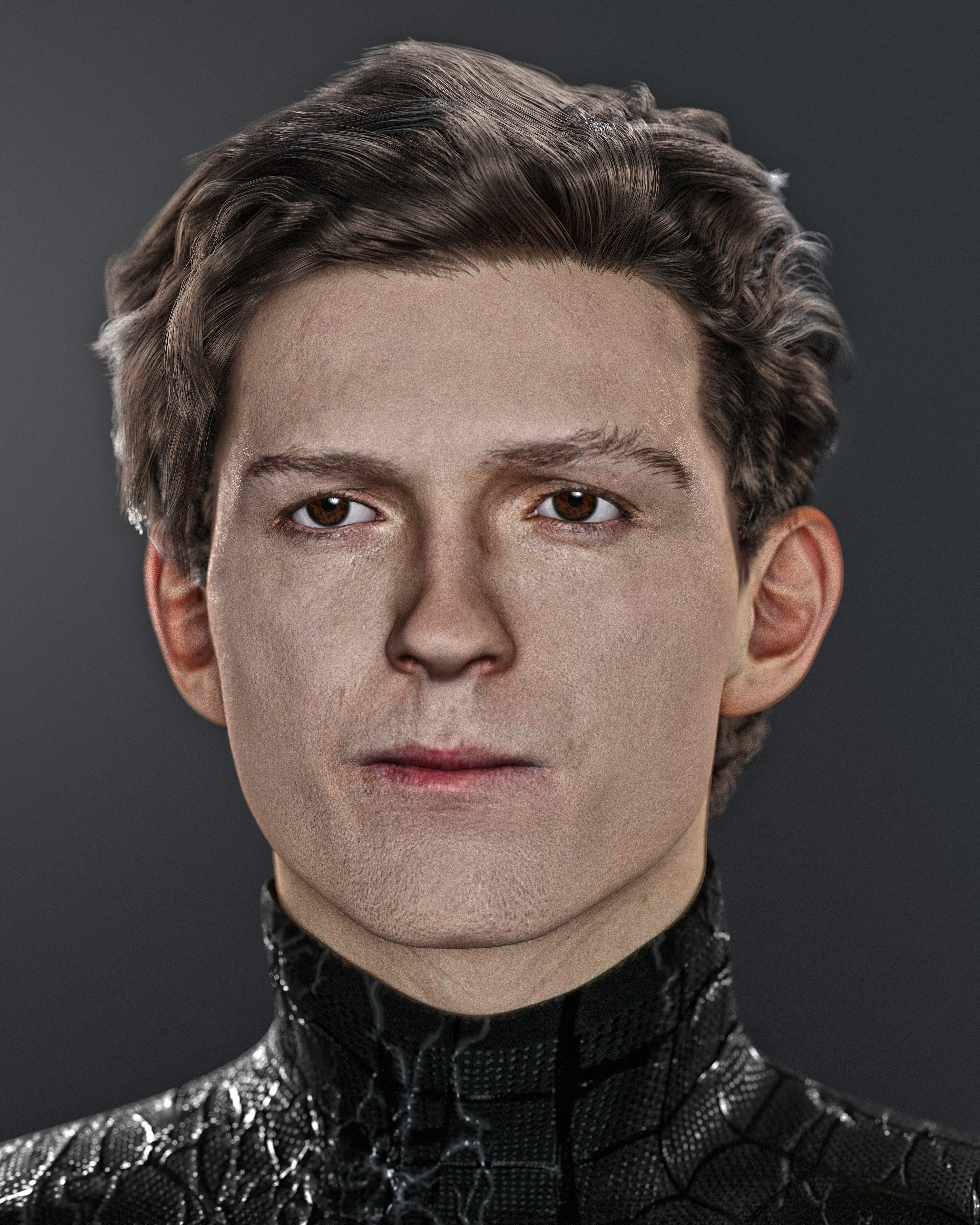 Tom Holland - Head with Blend File 3D model_2