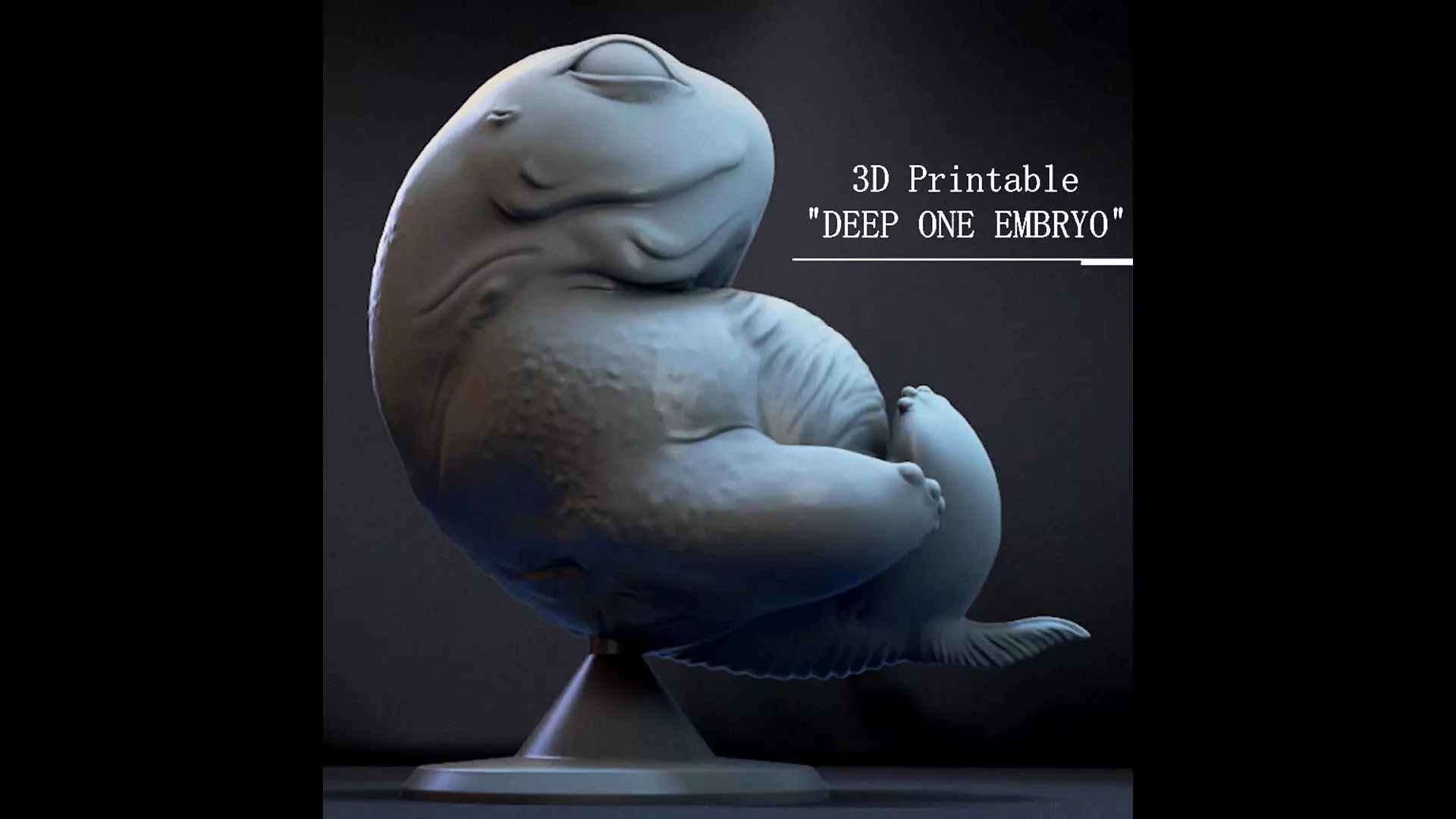 3D PRINTABLE HP LOVECRAFT DEEP ONE EMBRYO 3D print model_0