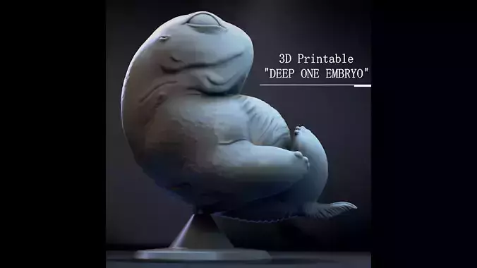 3D PRINTABLE HP LOVECRAFT DEEP ONE EMBRYO 3D print model 3D PRINTABLE HP LOVECRAFT DEEP ONE EMBRYO 3D print model