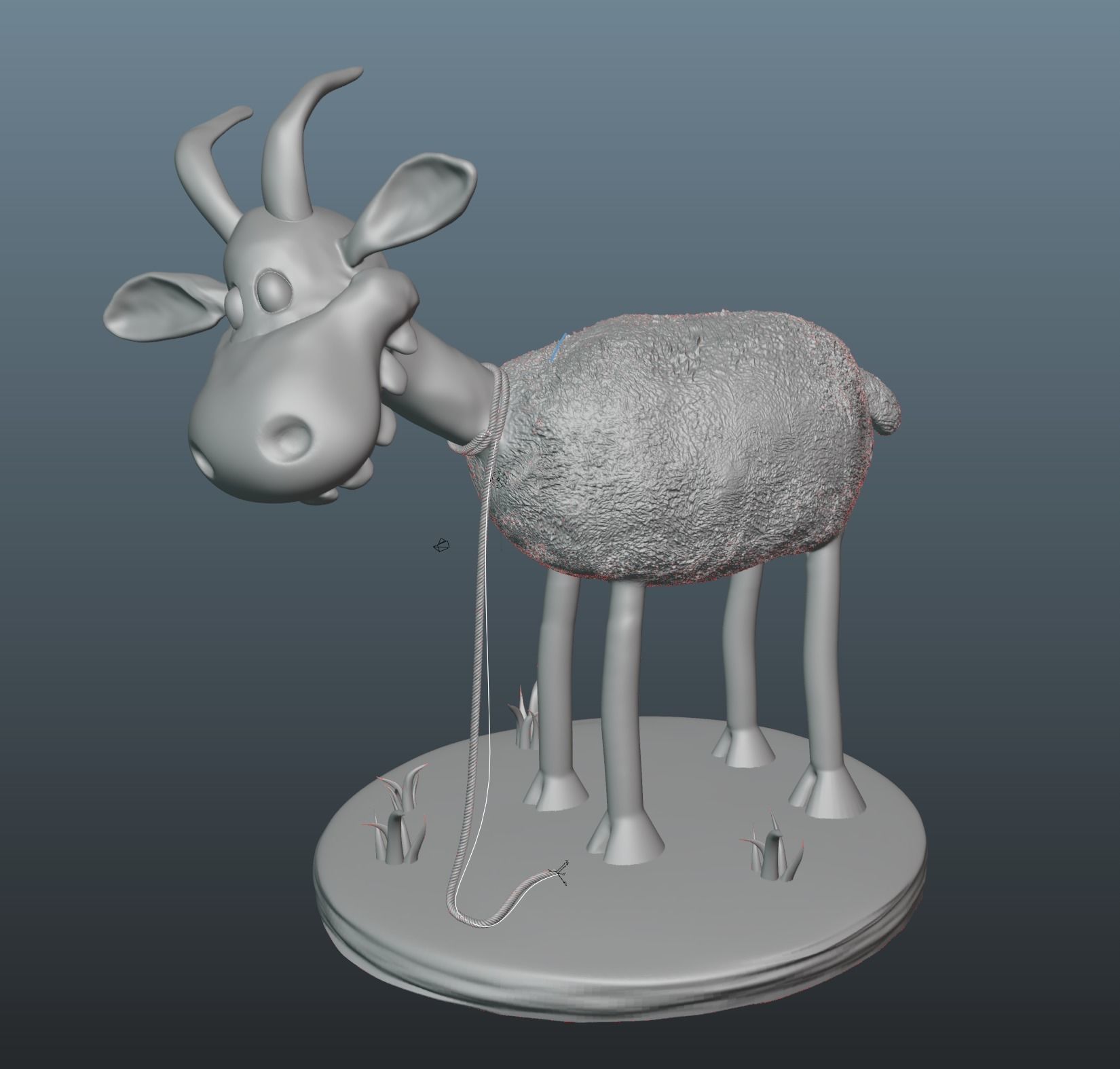Mower Mouth - cartoon goat 3D print model_2