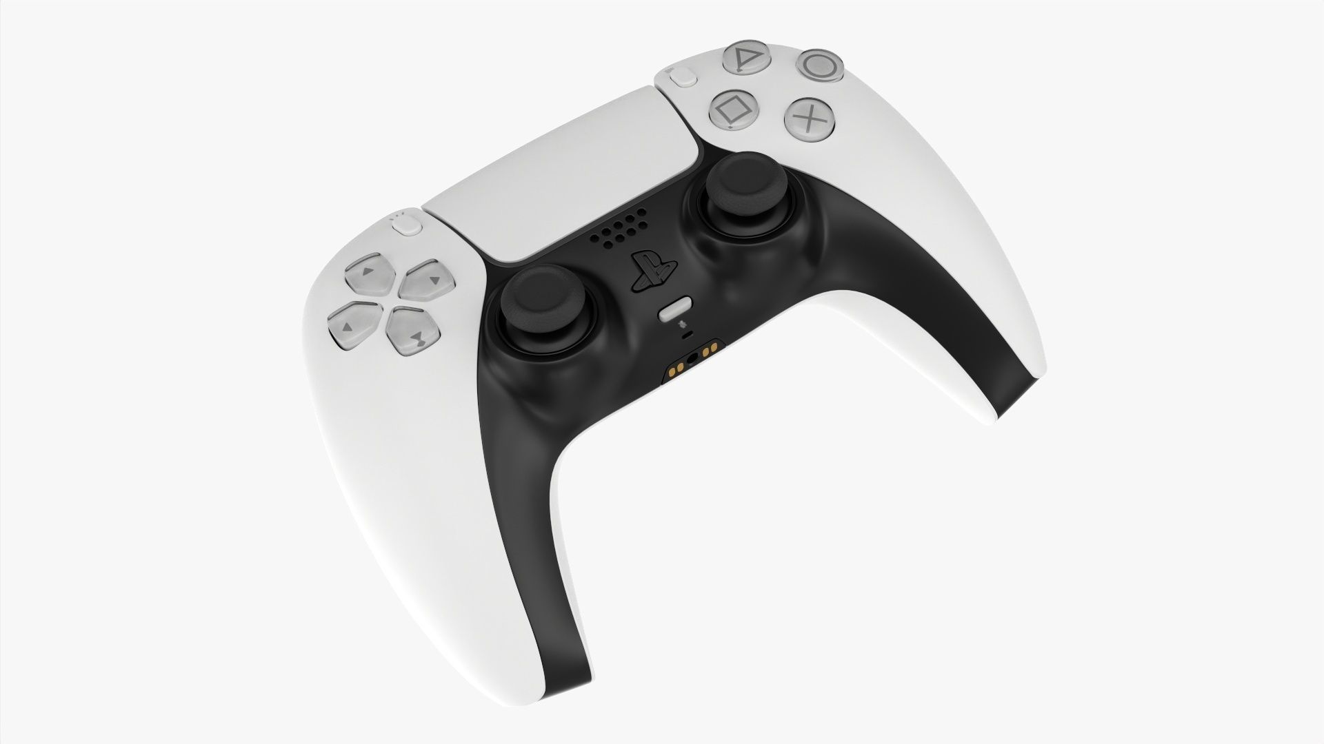 Sony Playstation 5 dualsense controller white 3D model_1
