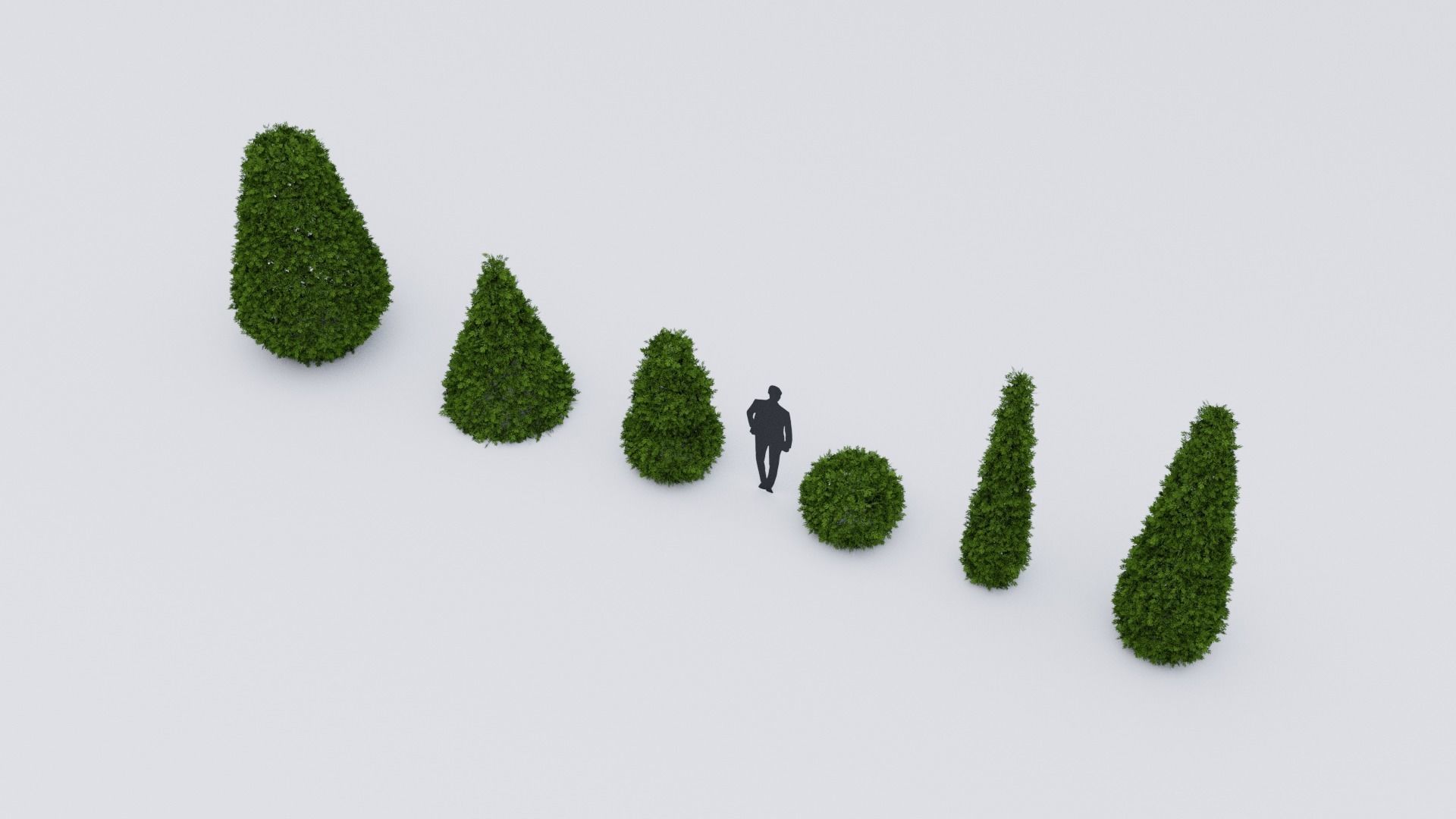 Garden boxwood spherical set v1 Low-poly 3D model_1