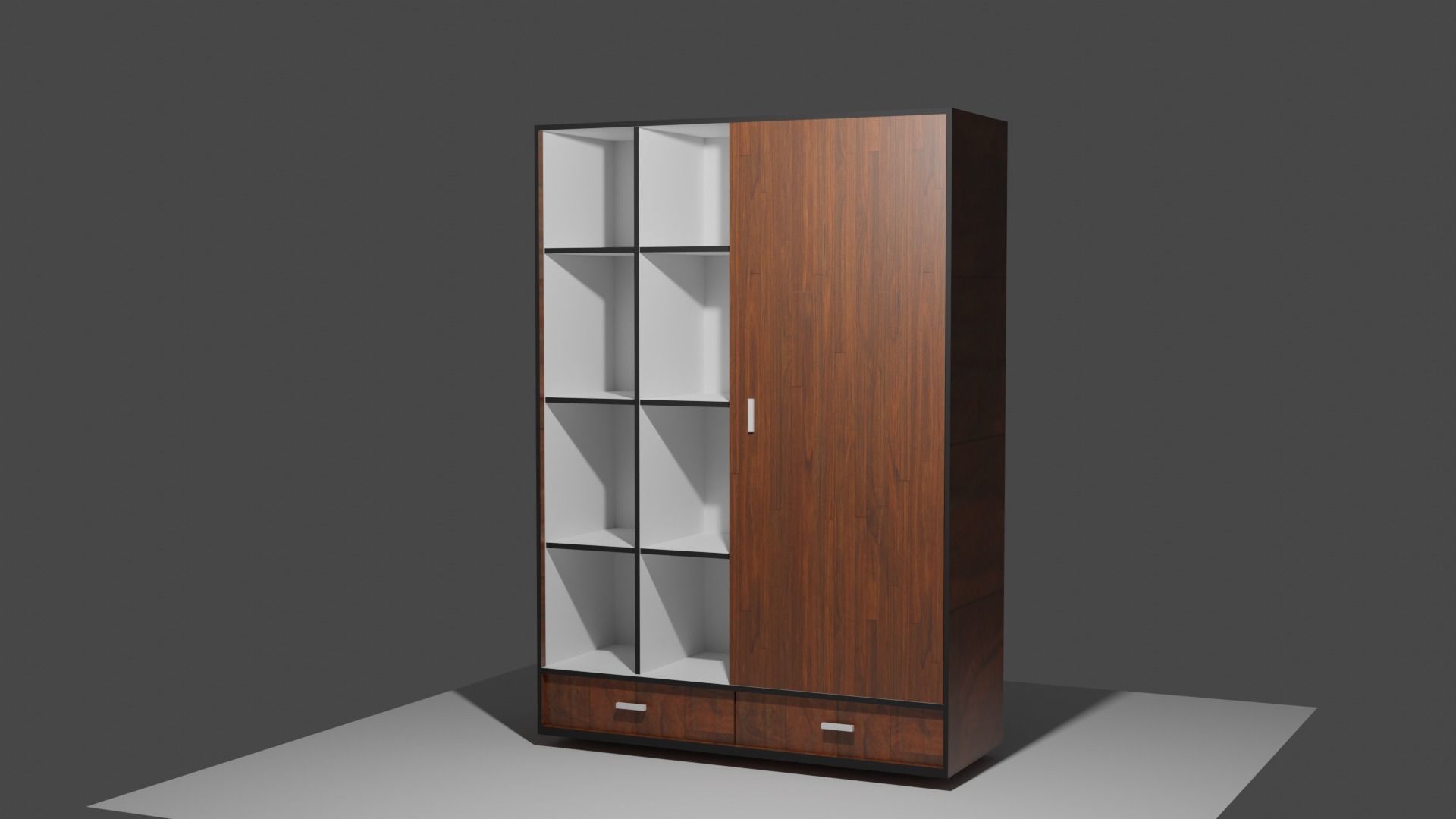 cupboard wooden cabinet 3D model_1