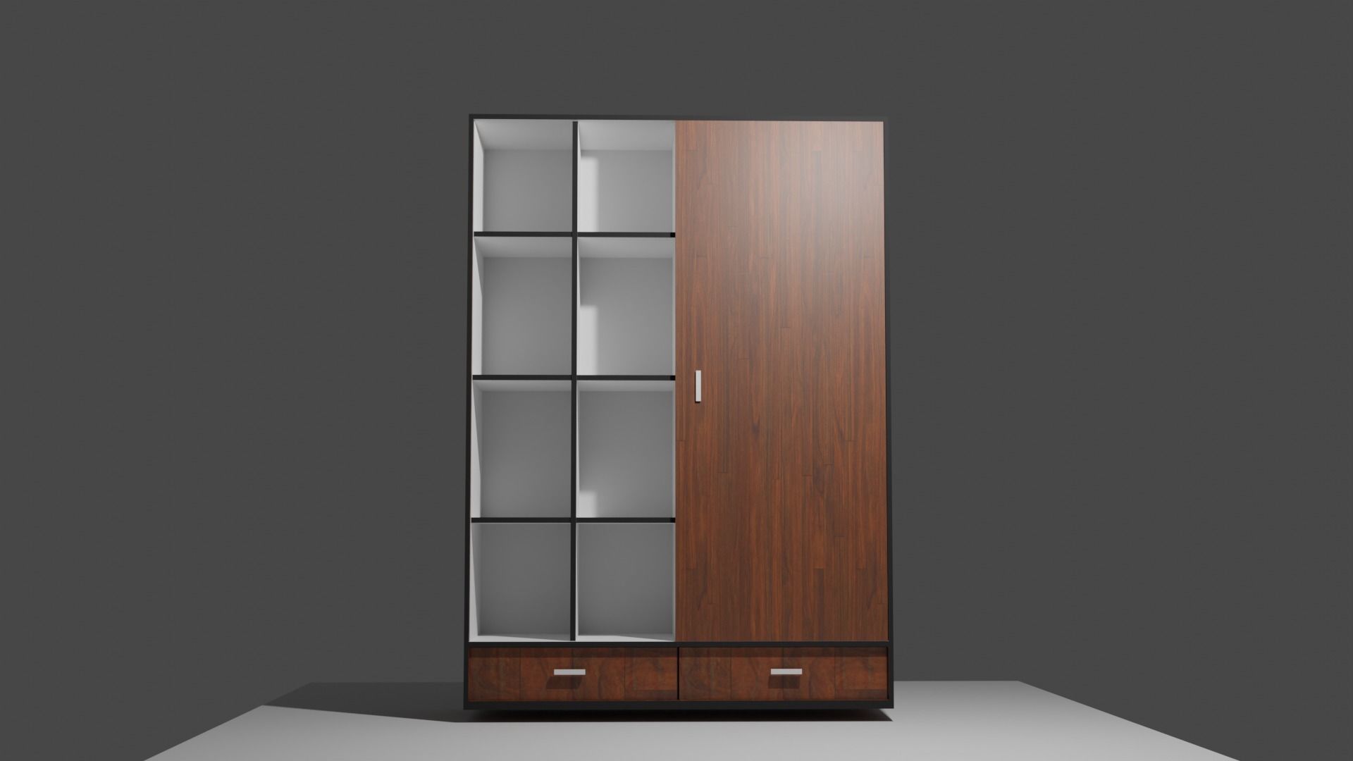 cupboard wooden cabinet 3D model_2