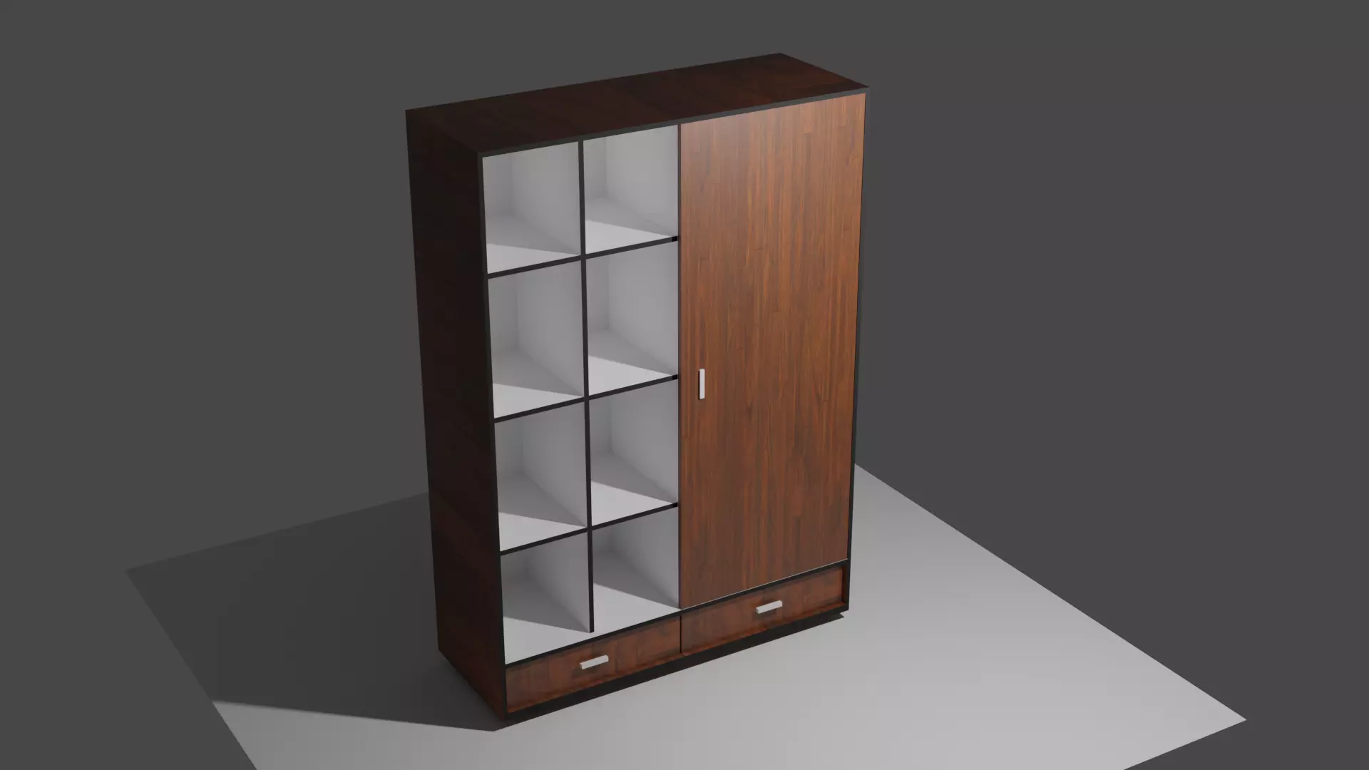 cupboard wooden cabinet 3D model_0