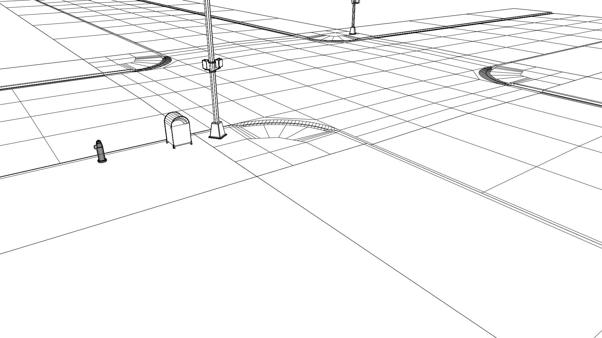  City Roads Low-poly 3D model_11