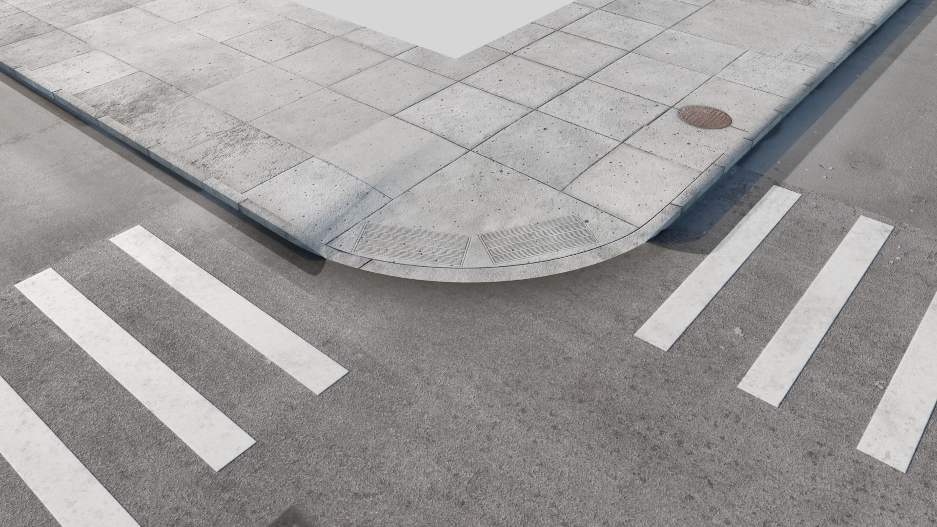  City Roads Low-poly 3D model_8