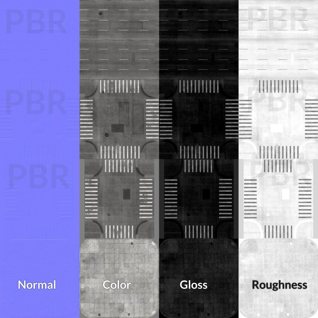  City Roads Low-poly 3D model_16