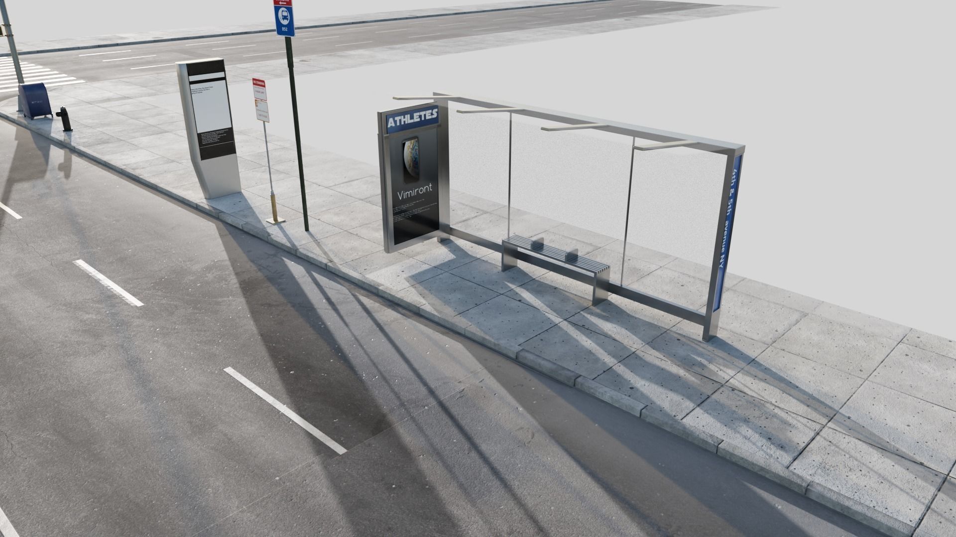  City Roads Low-poly 3D model_5