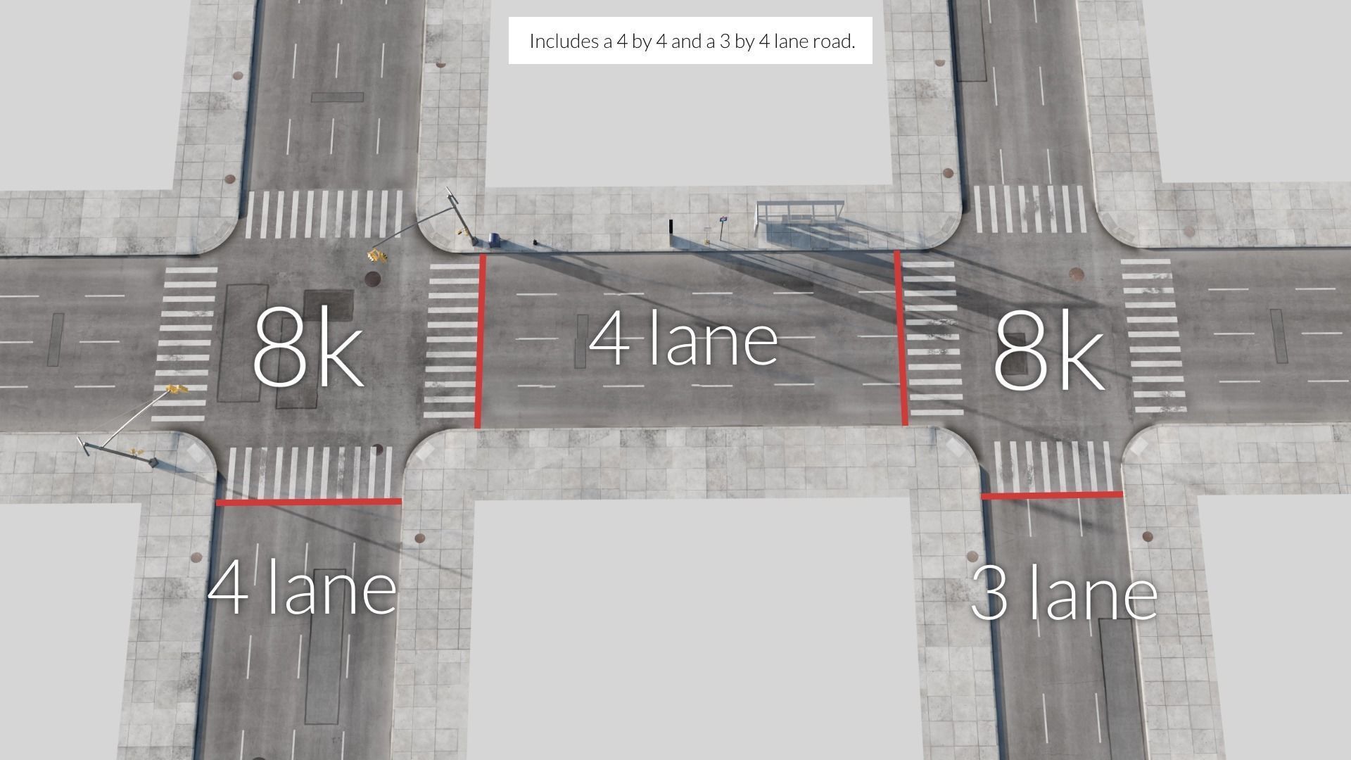  City Roads Low-poly 3D model_9