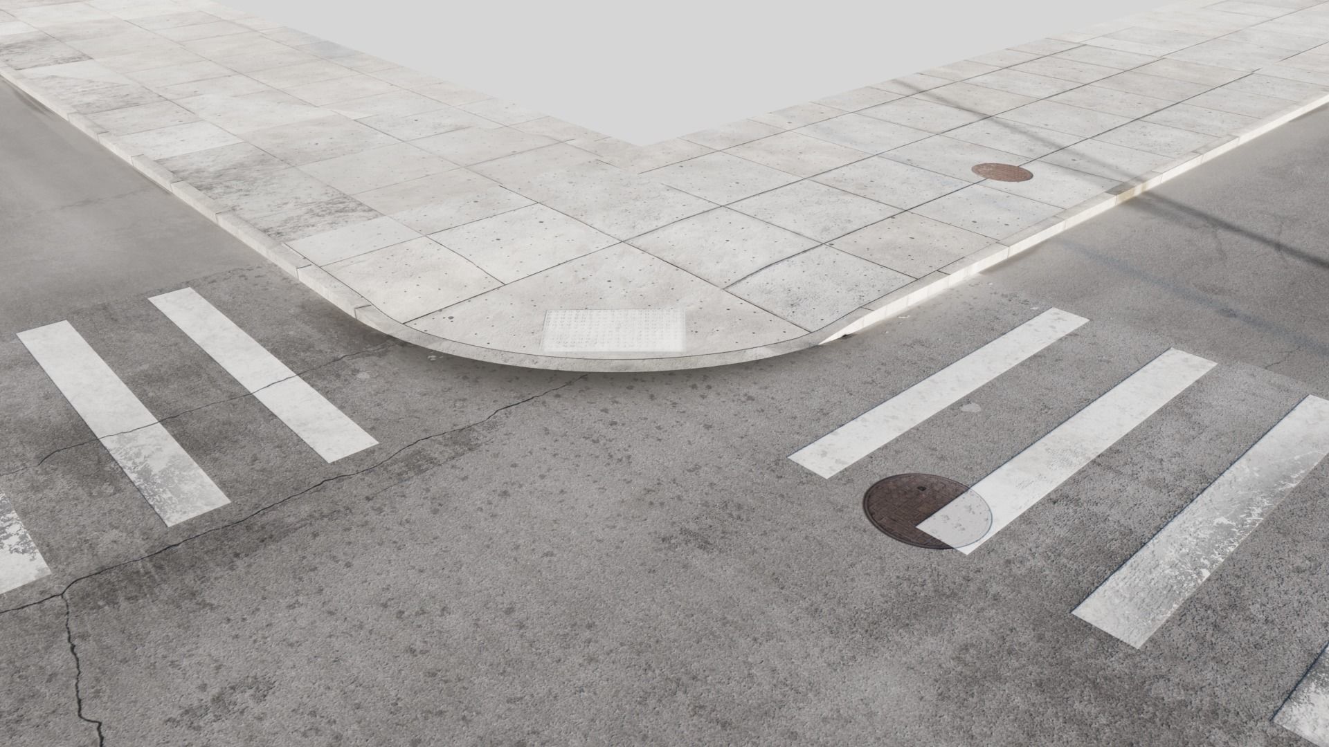  City Roads Low-poly 3D model_7