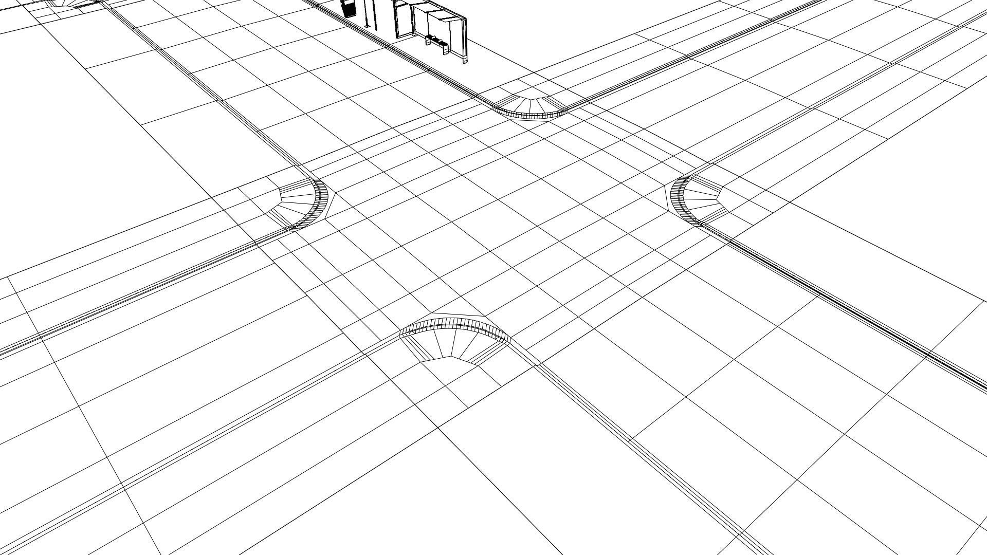  City Roads Low-poly 3D model_13