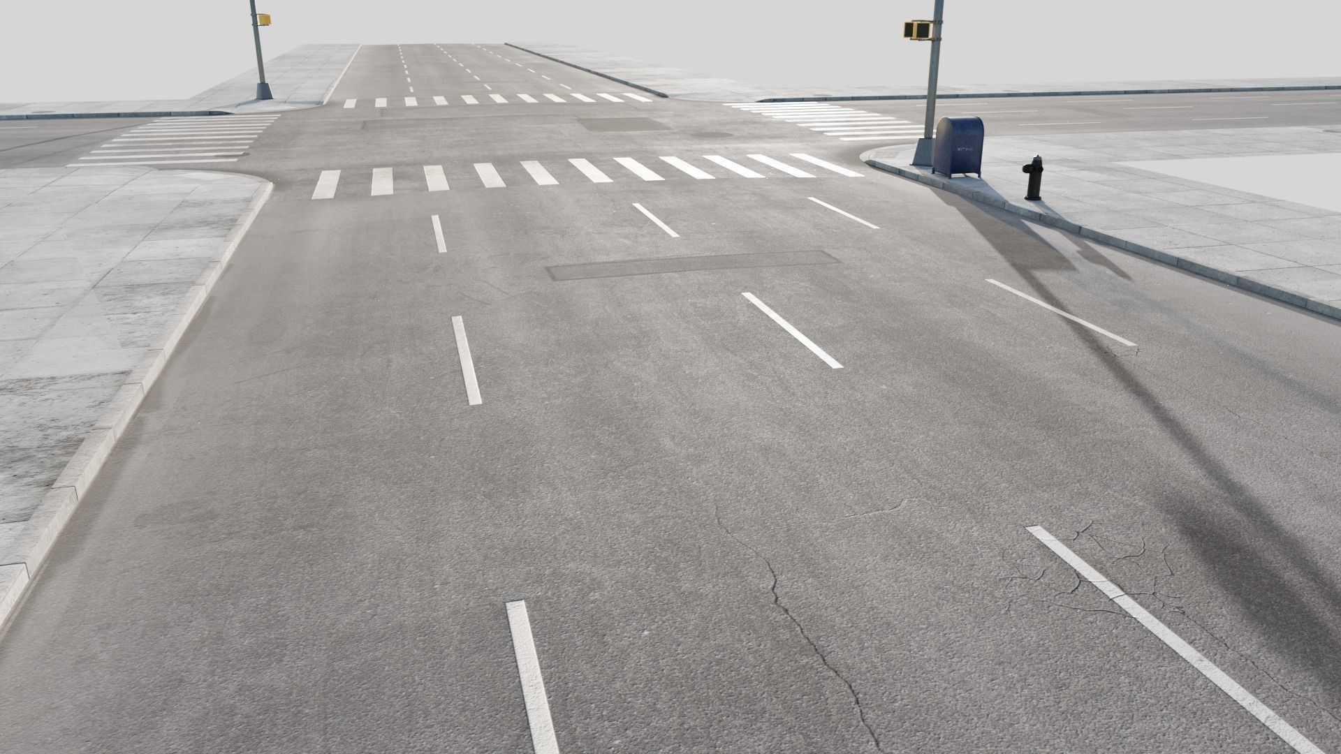  City Roads Low-poly 3D model_3