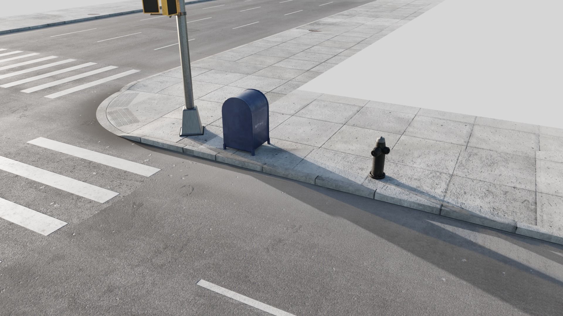  City Roads Low-poly 3D model_6