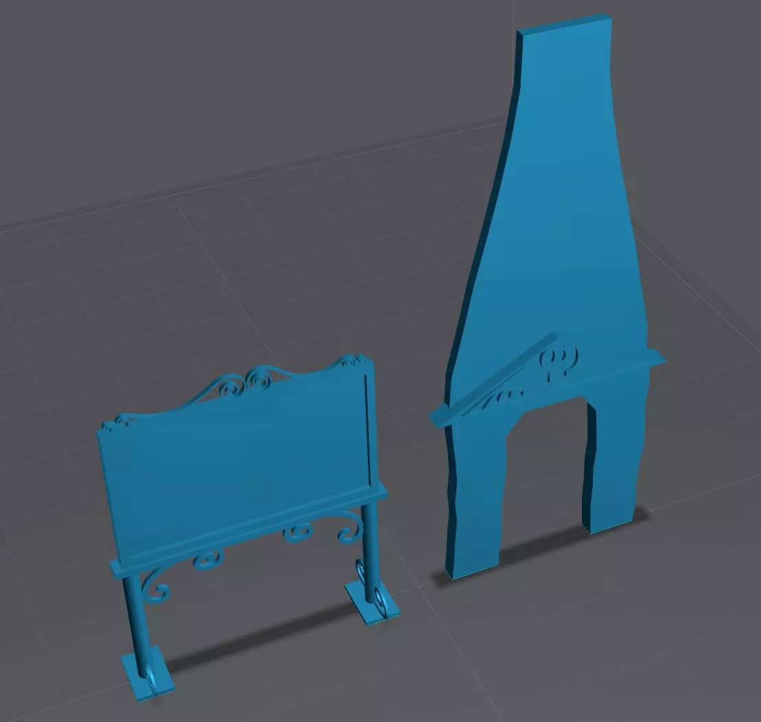 Jack Skellingtons Chalkboard and Fireplace 3D print model_0