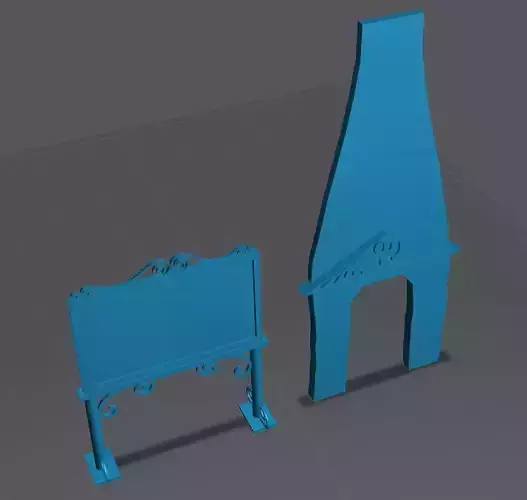 Jack Skellingtons Chalkboard and Fireplace 3D print model Jack Skellingtons Chalkboard and Fireplace 3D print model