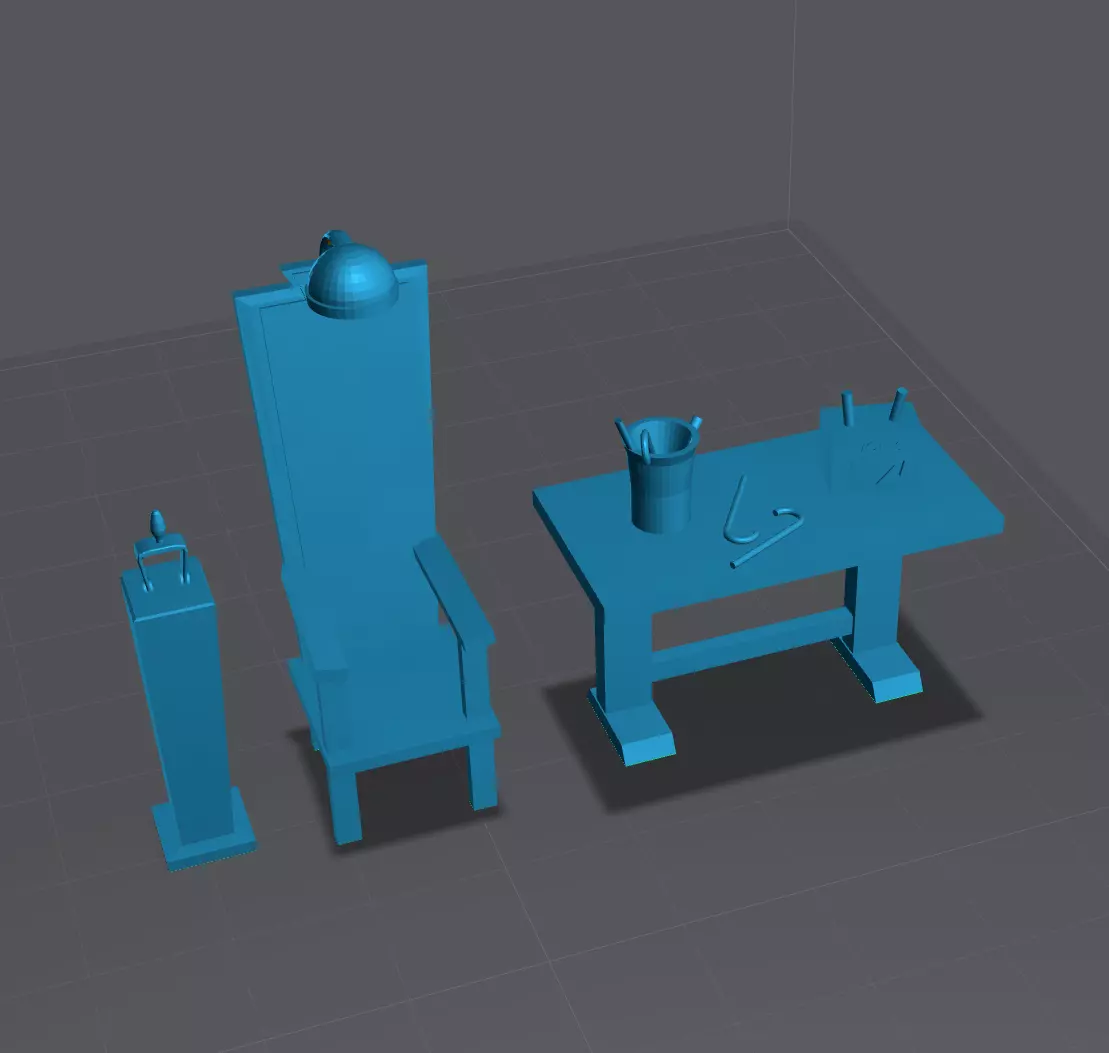 Jack Skellington Electric Chair and Experiment Desk 3D print model_0