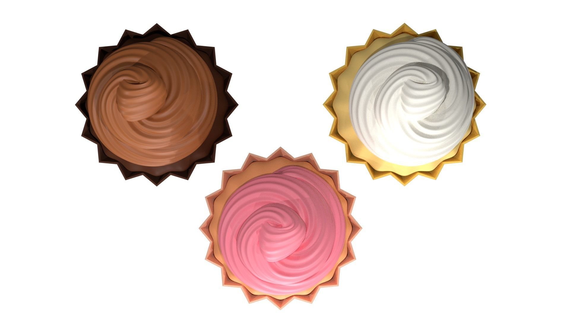 Sweet Cupcakes 3D Composition 3D model_3