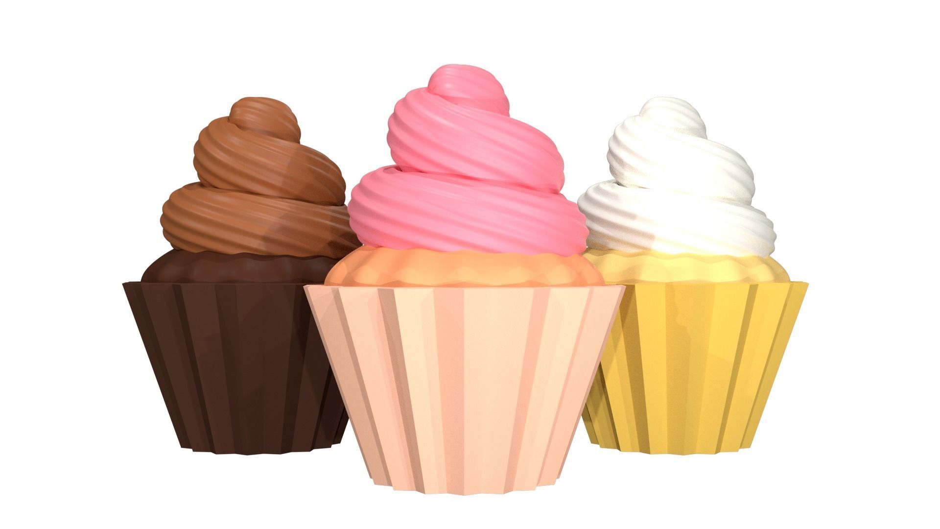 Sweet Cupcakes 3D Composition 3D model_7