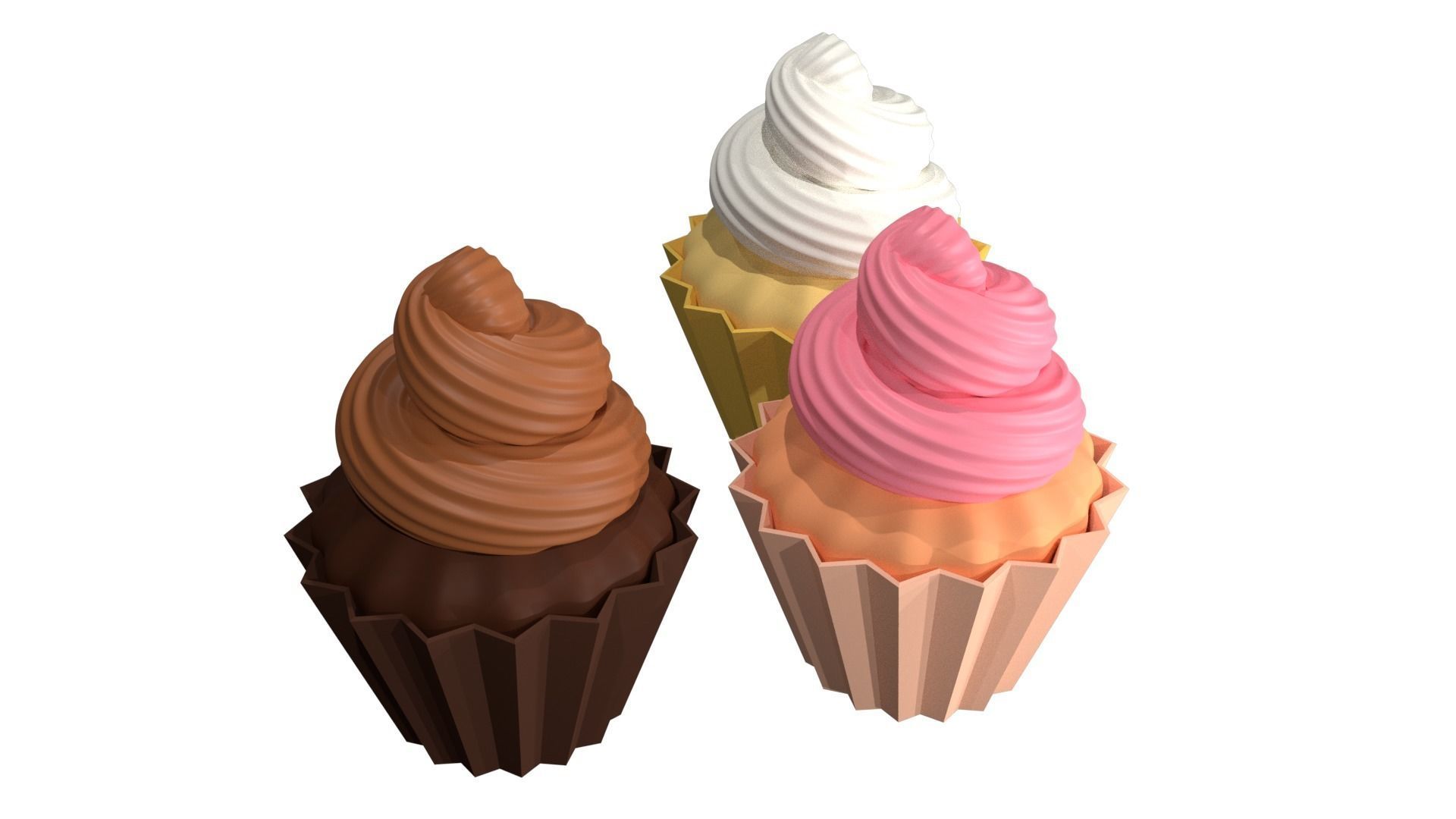 Sweet Cupcakes 3D Composition 3D model_2