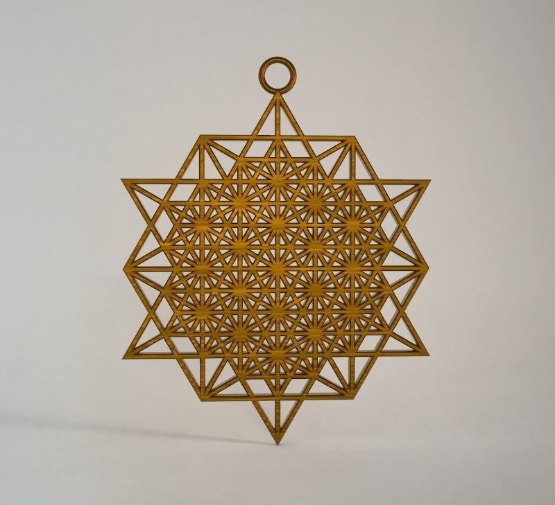 Tetrahedron star 64 grit sacred geometry 3D print model_4