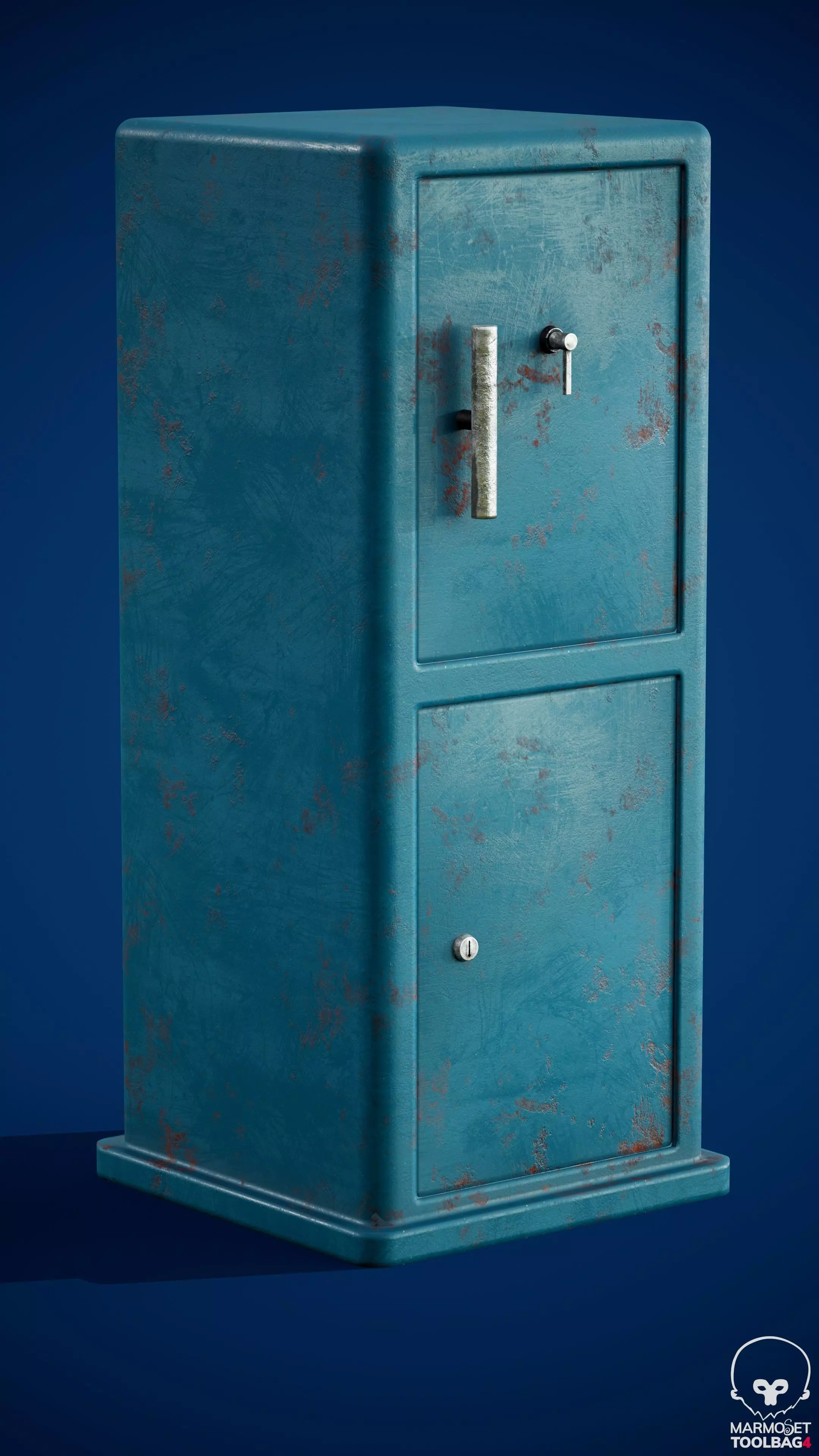 Rusty Safe Low-poly 3D model