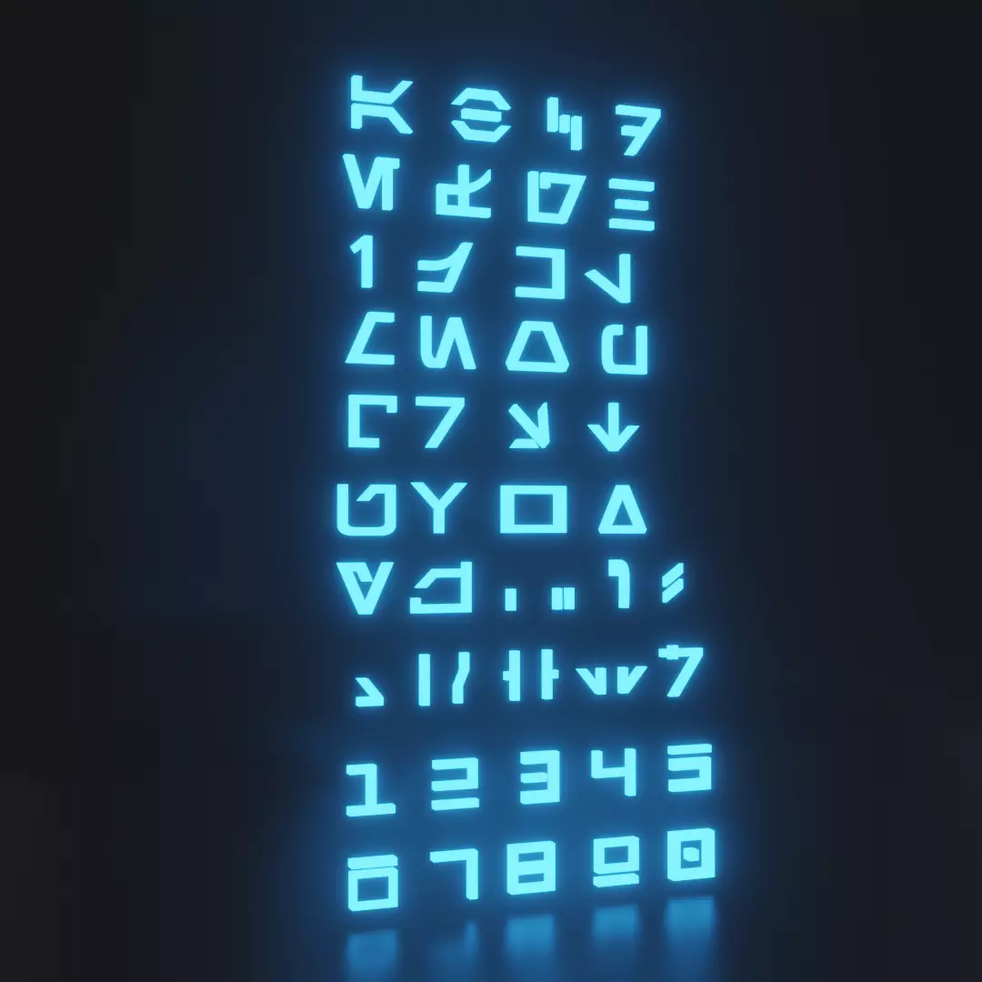Aurabesh Sign Low-poly 3D model_0