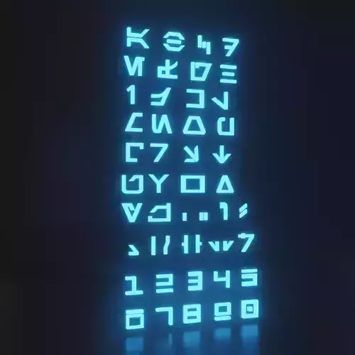 Aurabesh Sign Low-poly 3D model