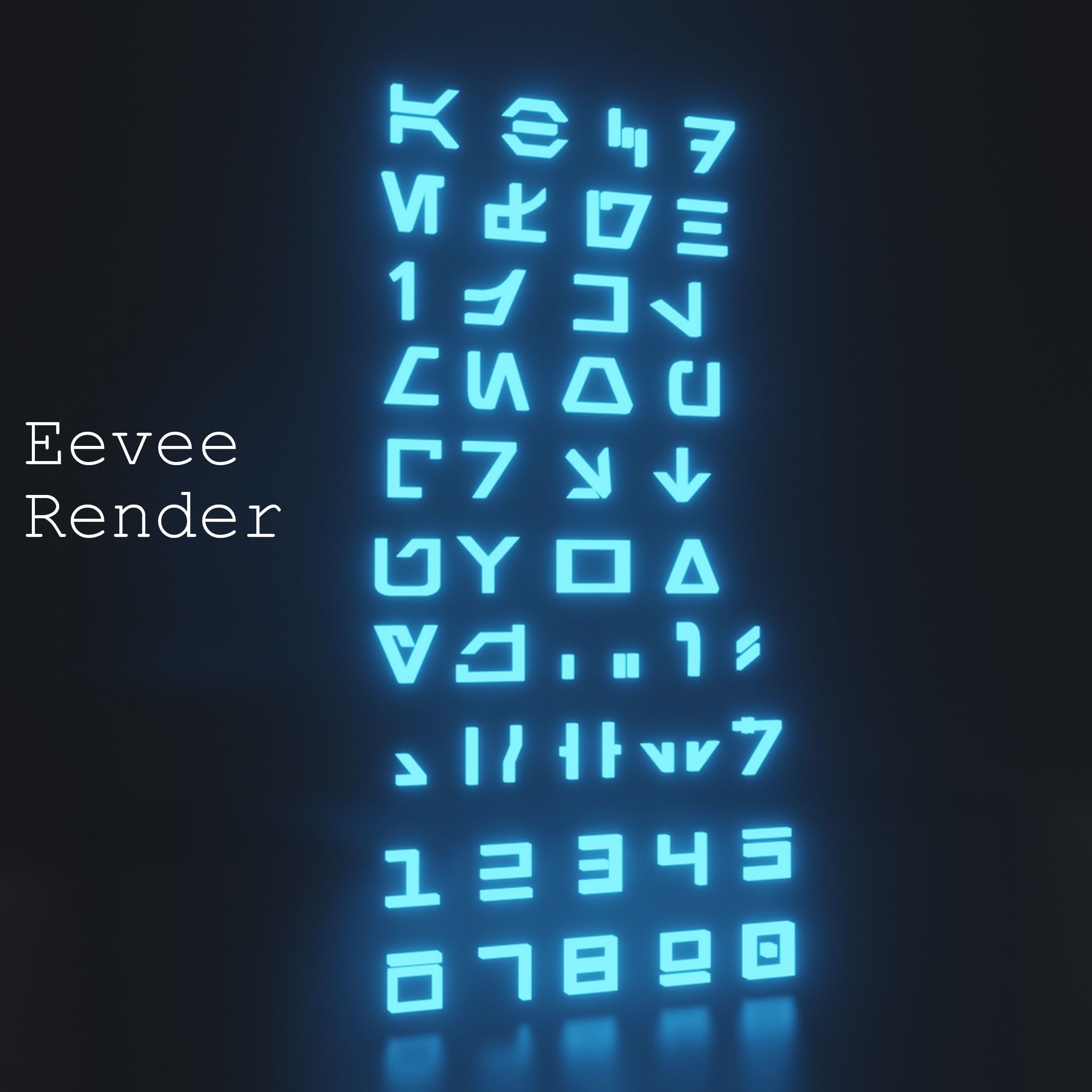 Aurabesh Sign Low-poly 3D model_2