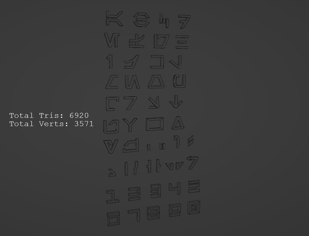 Aurabesh Sign Low-poly 3D model_4