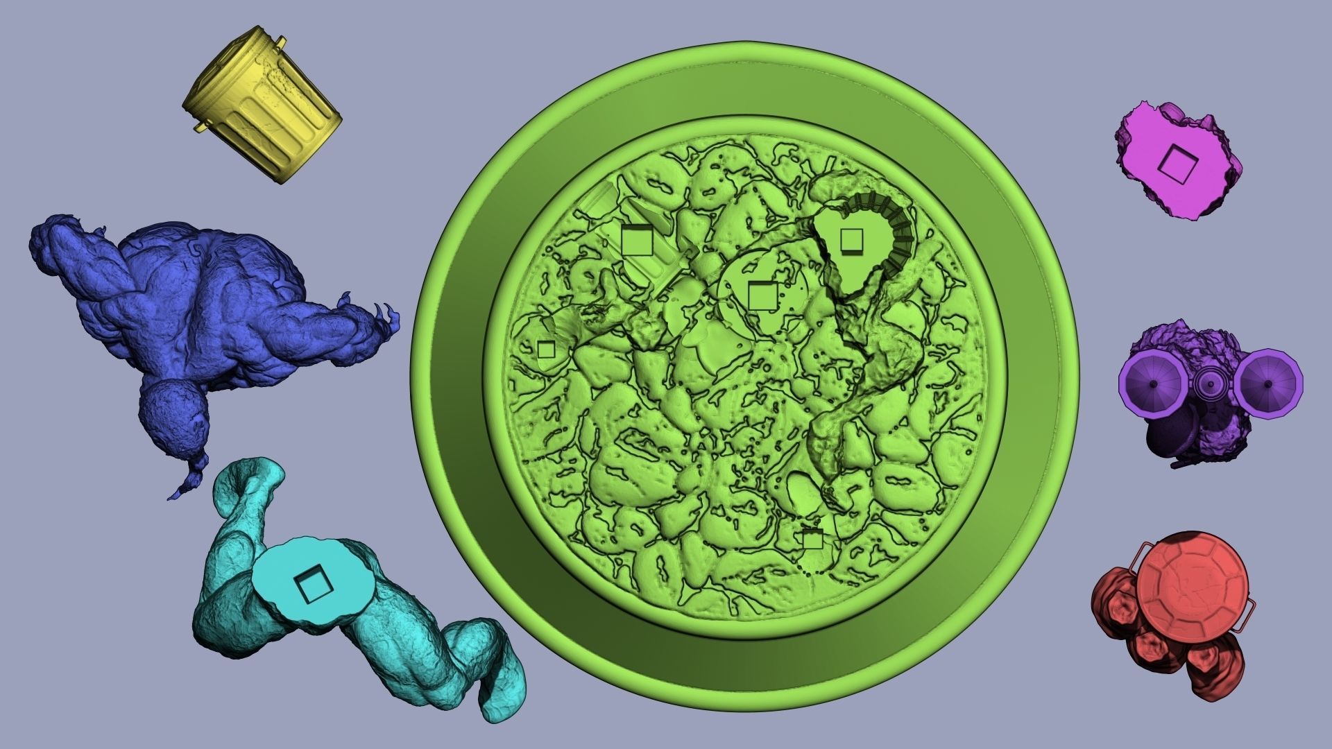 venom statue of man holding torch 3D print model_2