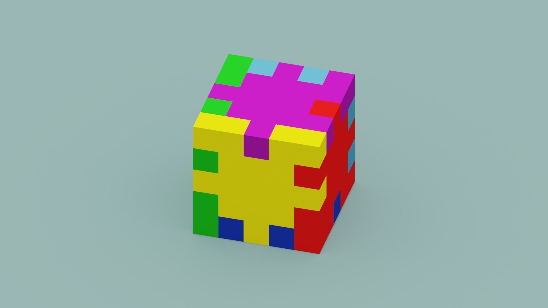 Cube Puzzle Low-poly 3D model_18