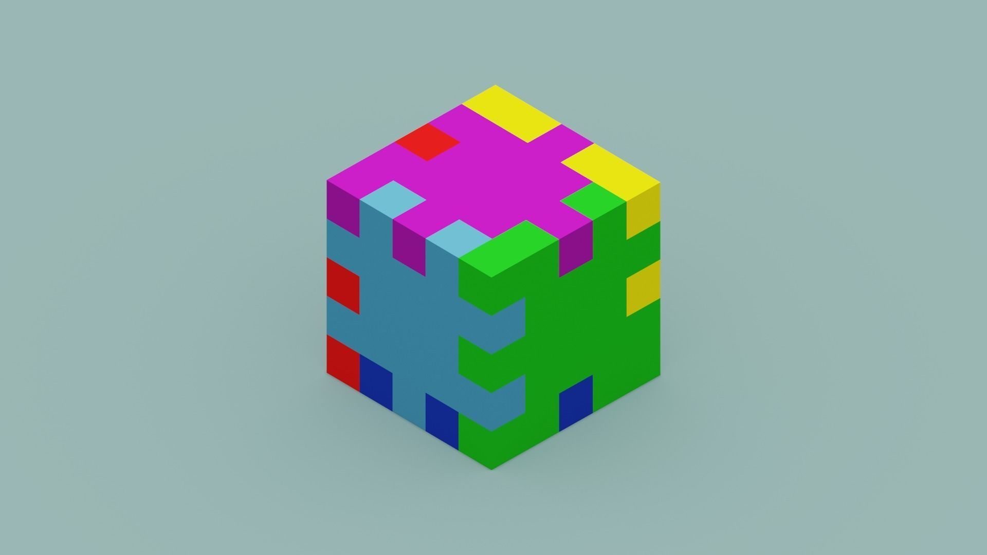 Cube Puzzle Low-poly 3D model_13